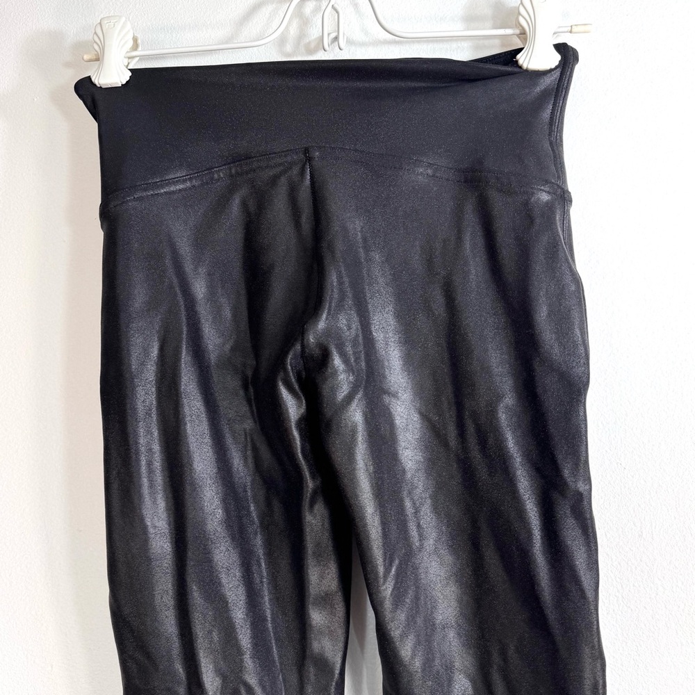 Spanx Faux Leather Tummy Shaping Moto Leggings Sz S - Picture 12 of 16